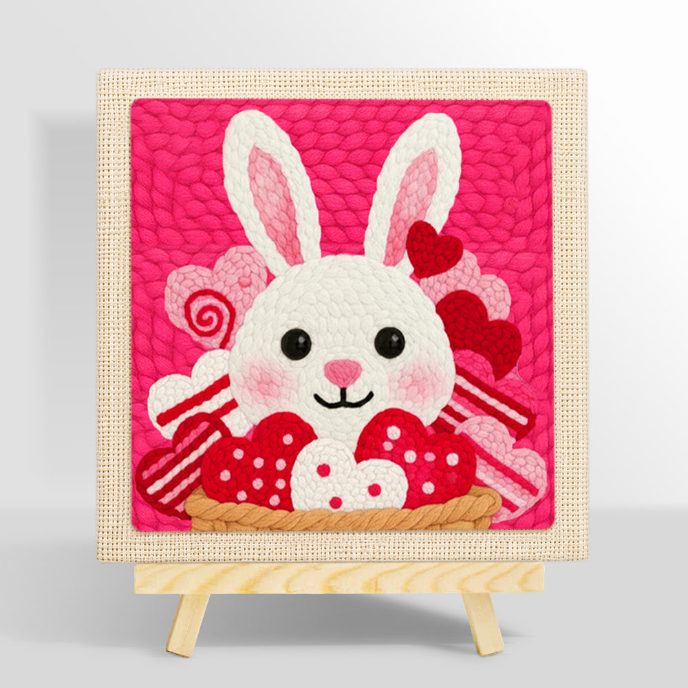 Sweetie bunny with lollipops punch needle kit for beginners