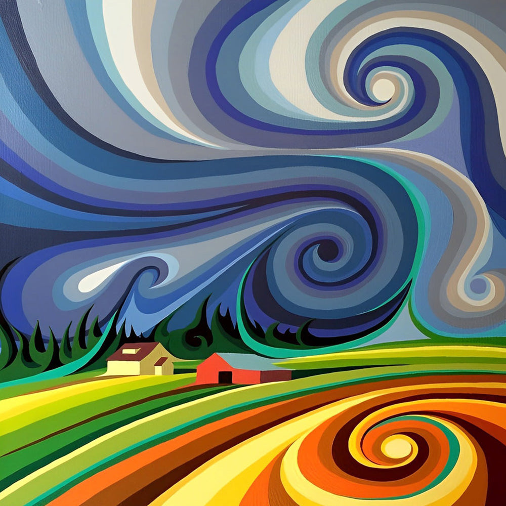 Swirling winds cross stitch kit for beginners