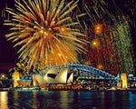 Sydney opera house and fireworks cross stitch kit for beginners