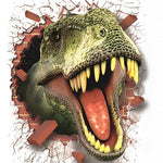 T-rex breaking through the wall paint by numbers kit for beginners
