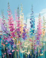 Tall colourful wildflowers cross stitch kit for beginners
