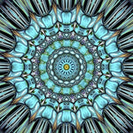 Teal kaleidoscope mandala cross stitch kit for beginners