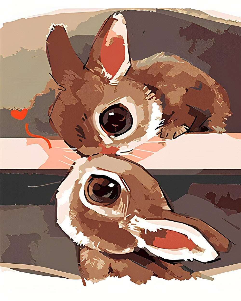 The big eyed bunnies cross stitch kit for beginners