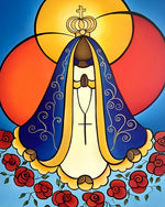 The blessed mother and roses cross stitch kit for beginners