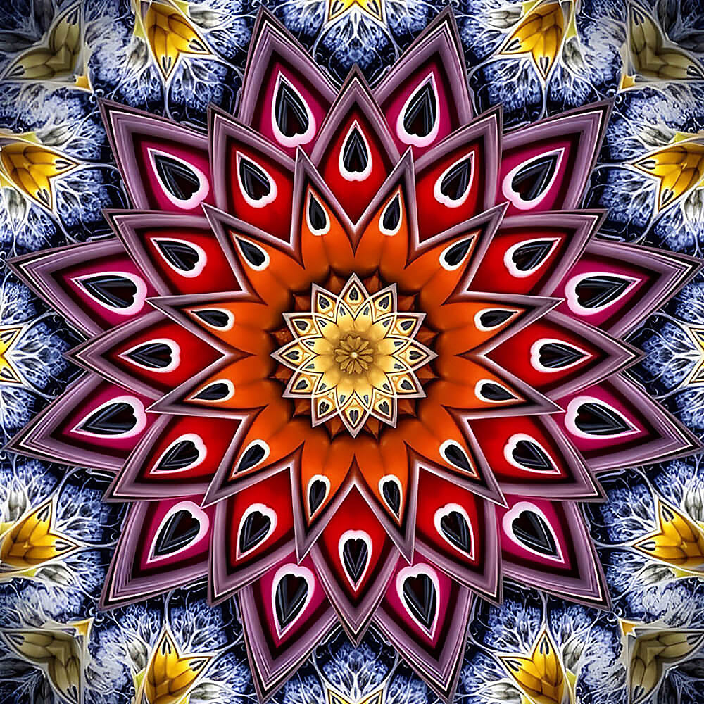 The blooming mandala cross stitch kit for beginners
