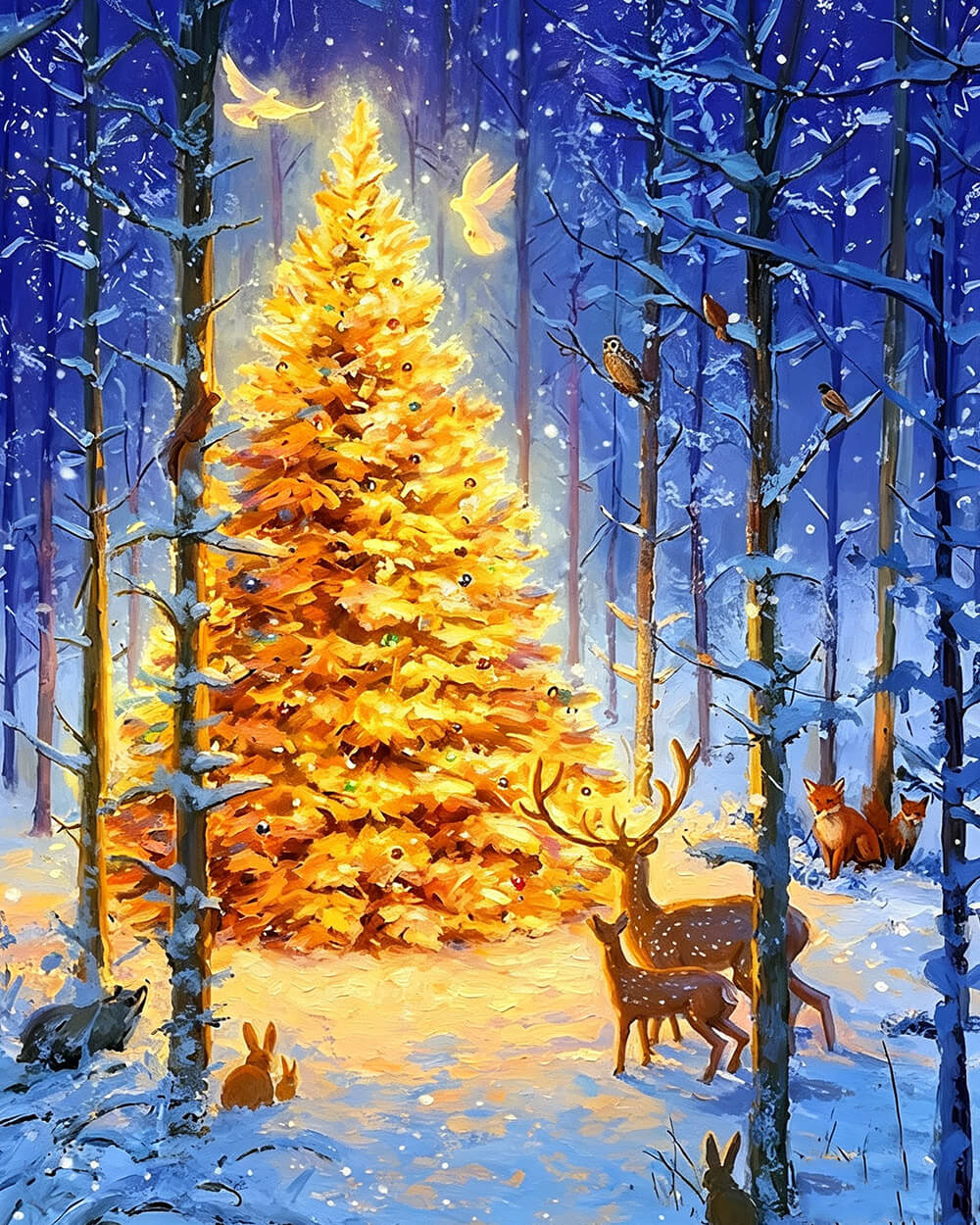 The enchanted christmas tree cross stitch kit for beginners