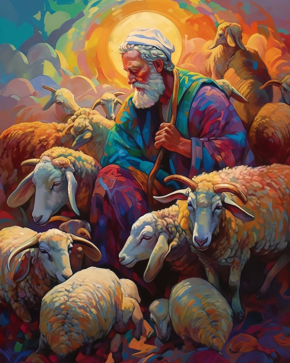 The faithful shepherd cross stitch kit for beginners
