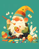 The gnome's easter preparations cross stitch kit for beginners