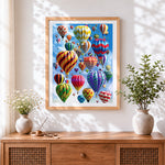 Finished the great balloon ascension cross stitch artwork displayed