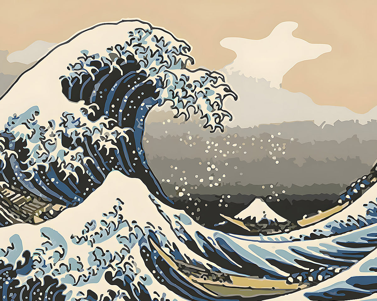 The great wave cross stitch kit for beginners