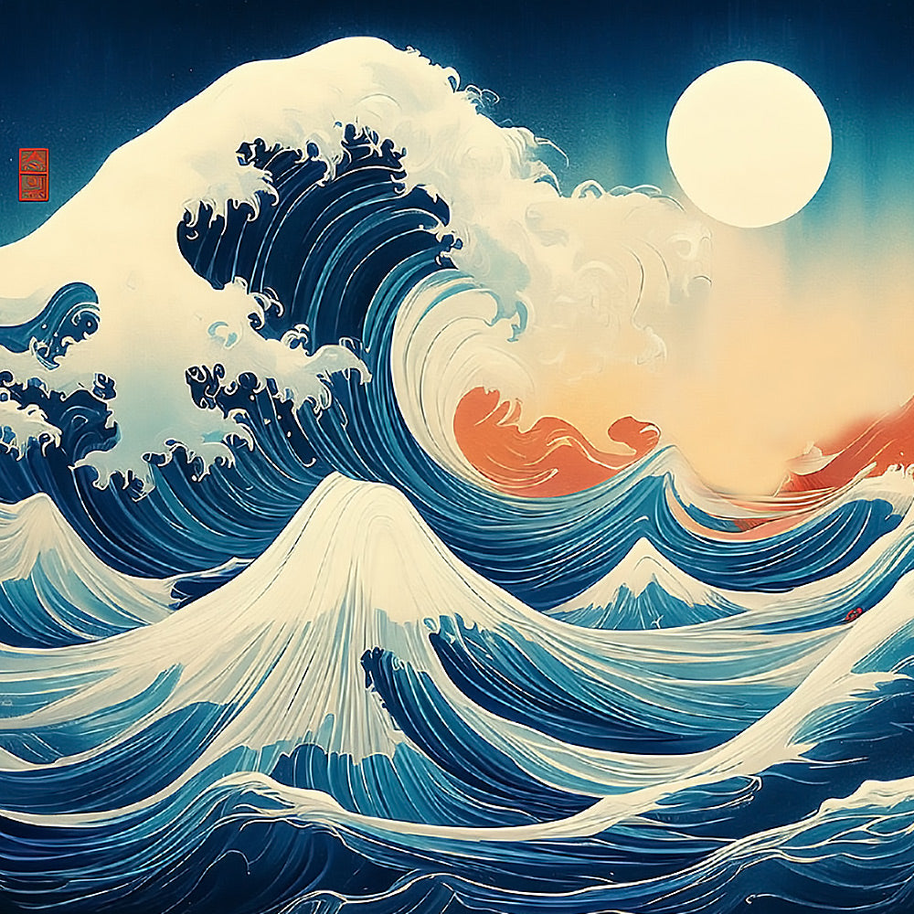 The great wave off kanagawa style cross stitch kit for beginners