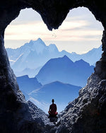 The heart-shaped cave meditation cross stitch kit for beginners