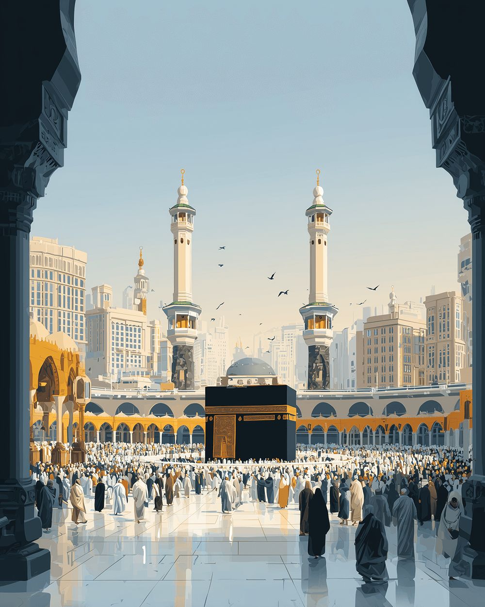 The kaaba in mecca cross stitch kit for beginners