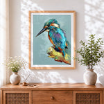 Finished the kingfisher's rest cross stitch artwork displayed