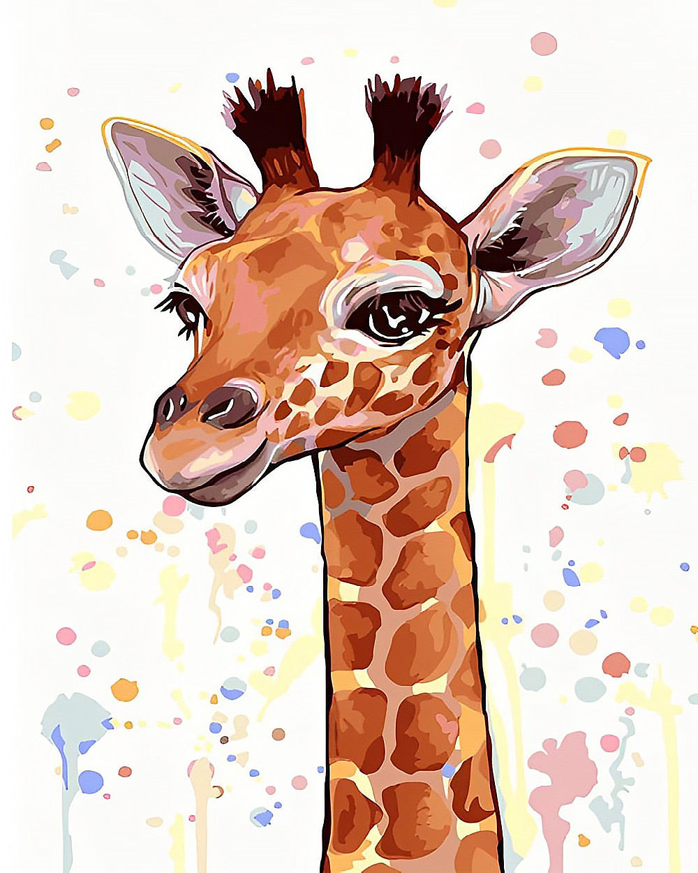 The long lashed giraffe cross stitch kit for beginners