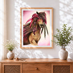 Finished the pink maned pony cross stitch artwork displayed