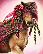 The pink maned pony cross stitch kit for beginners