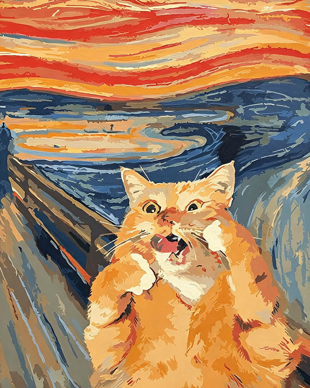 The scream cat cross stitch kit for beginners