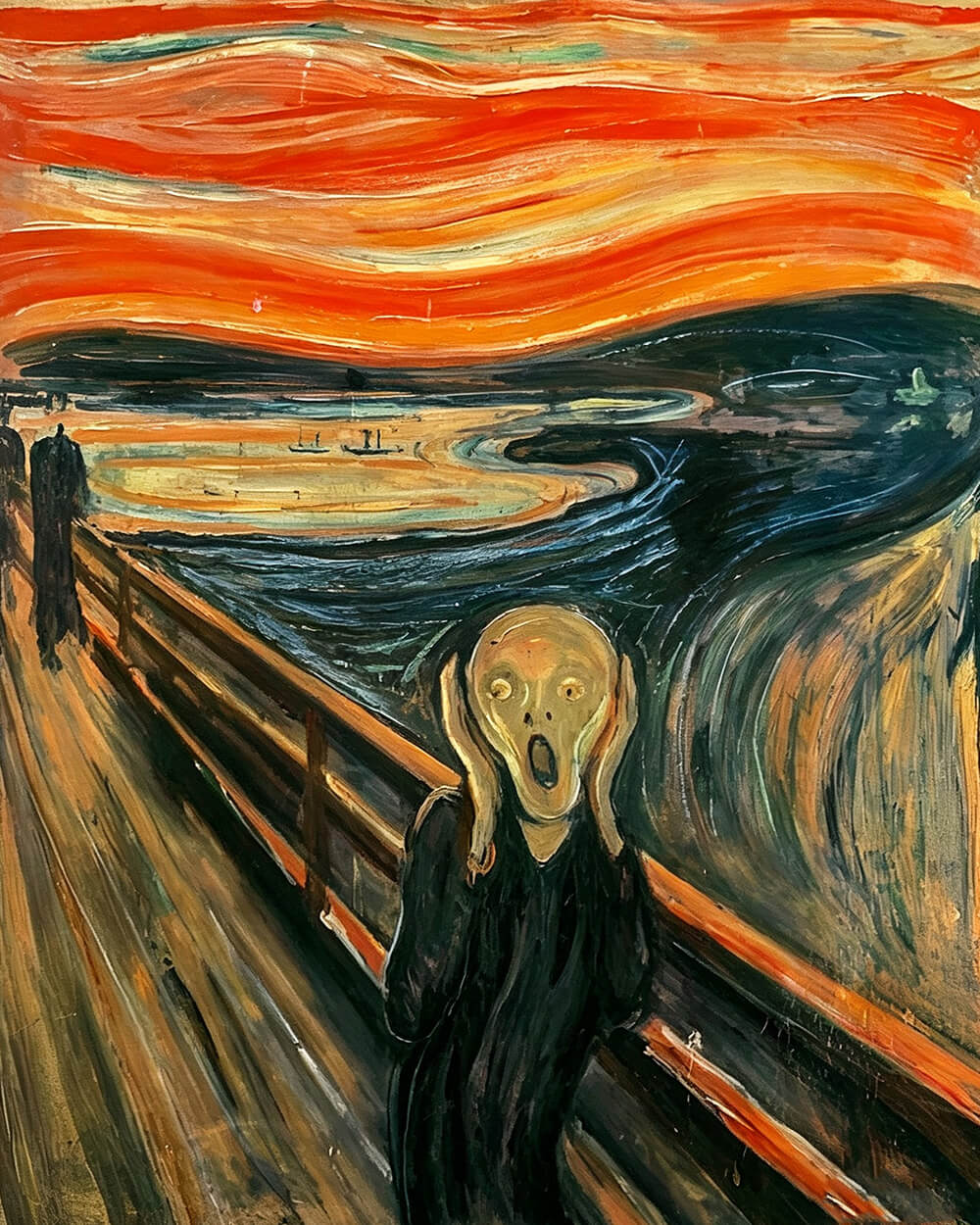 The scream inspired cross stitch kit for beginners