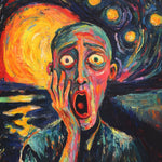 The scream inspired impasto portrait cross stitch kit for beginners
