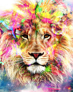 The vibrant abstract lion cross stitch kit for beginners