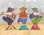 Three curvy ladies doing yoga paint by numbers kit for beginners
