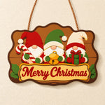 Three gnomes christmas paint by numbers door hanger finished design