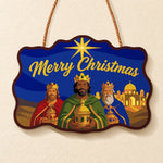 Three kings follow star paint by numbers door hanger finished design