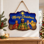 Three kings follow star paint by numbers door hanger as indoor wall decor