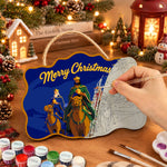 Three wise men journey paint by numbers door hanger painting process