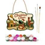 Town bell celebration paint by numbers door hanger with paints and brushes