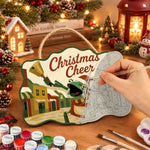 Town bell celebration paint by numbers door hanger painting process