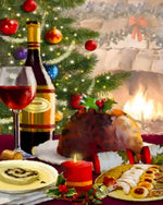 Traditional christmas feast cross stitch kit for beginners