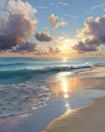 Tranquil ocean sunset and waves paint by numbers kit for beginners