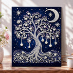 Tree of life with crescent moon pearl diamond painting kit for beginners