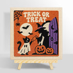 Trick or treat halloween scene punch needle kit for beginners
