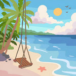 Tropical beach swing cross stitch kit for beginners