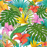 Tropical flowers and monstera pattern cross stitch kit for beginners