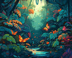 Tropical jungle butterflies paint by numbers kit for beginners