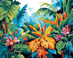Tropical jungle foliage paint by numbers kit for beginners