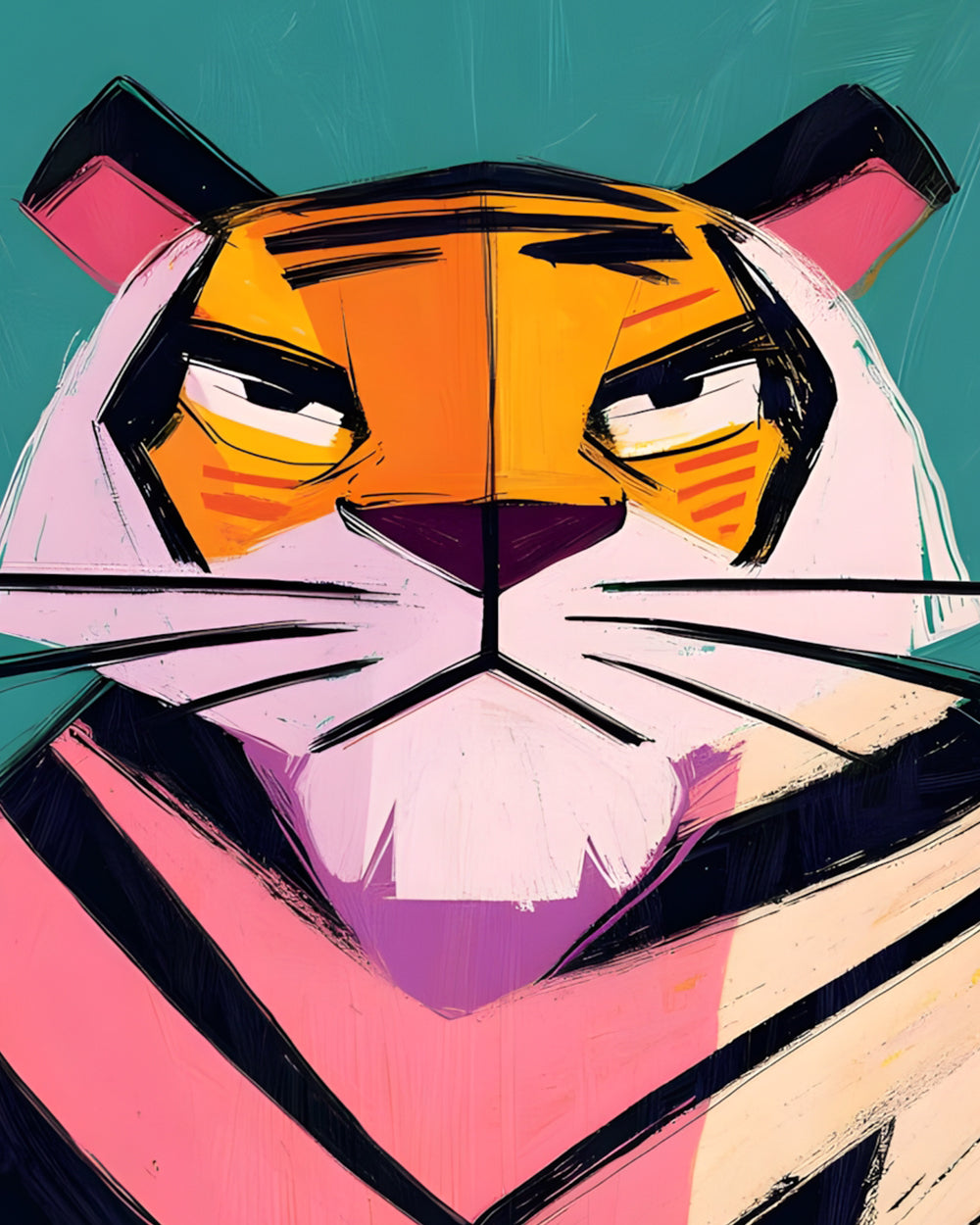 Tsundere cartoon tiger cross stitch kit for beginners