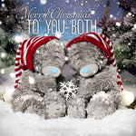 Two bears "merry christmas to you both" paint by numbers kit for beginners