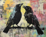 Two ravens in conversation paint by numbers kit for beginners