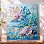 Underwater pearl conch pearl diamond painting kit for beginners