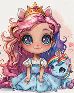 Unicorn princess girl cross stitch kit for beginners