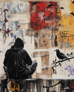 Urban street art hoodie figure cross stitch kit for beginners