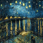 Van gogh starry night over the rhone cross stitch kit for beginners