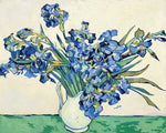Van gogh style blue irises in a vase paint by numbers kit for beginners