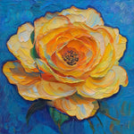 Van gogh style impasto yellow rose cross stitch kit for beginners