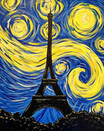 Van gogh style paris cross stitch kit for beginners